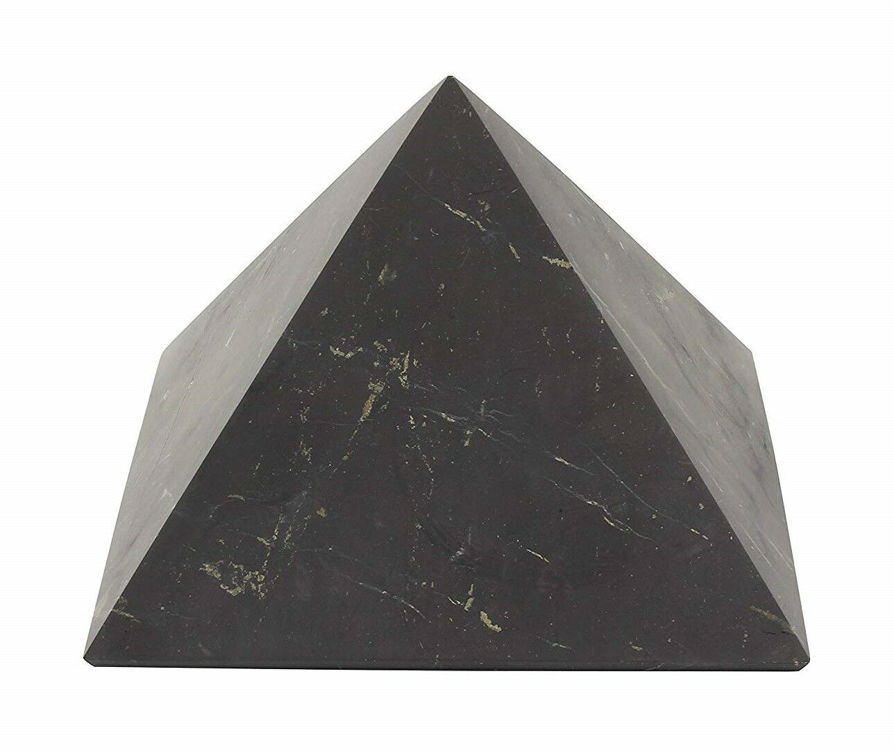 Shungite Pyramid Unpolished 100 X 100 Mm ~4x4 Inch Aprx Emf Shield Healing Stone